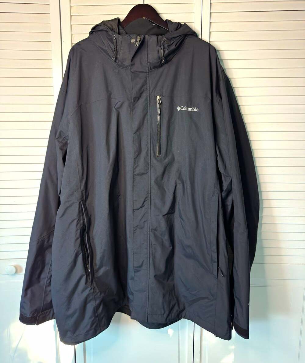 Columbia Men’s 4XLT Big & Tall Black Hooded Full Zip Jacket Interchange